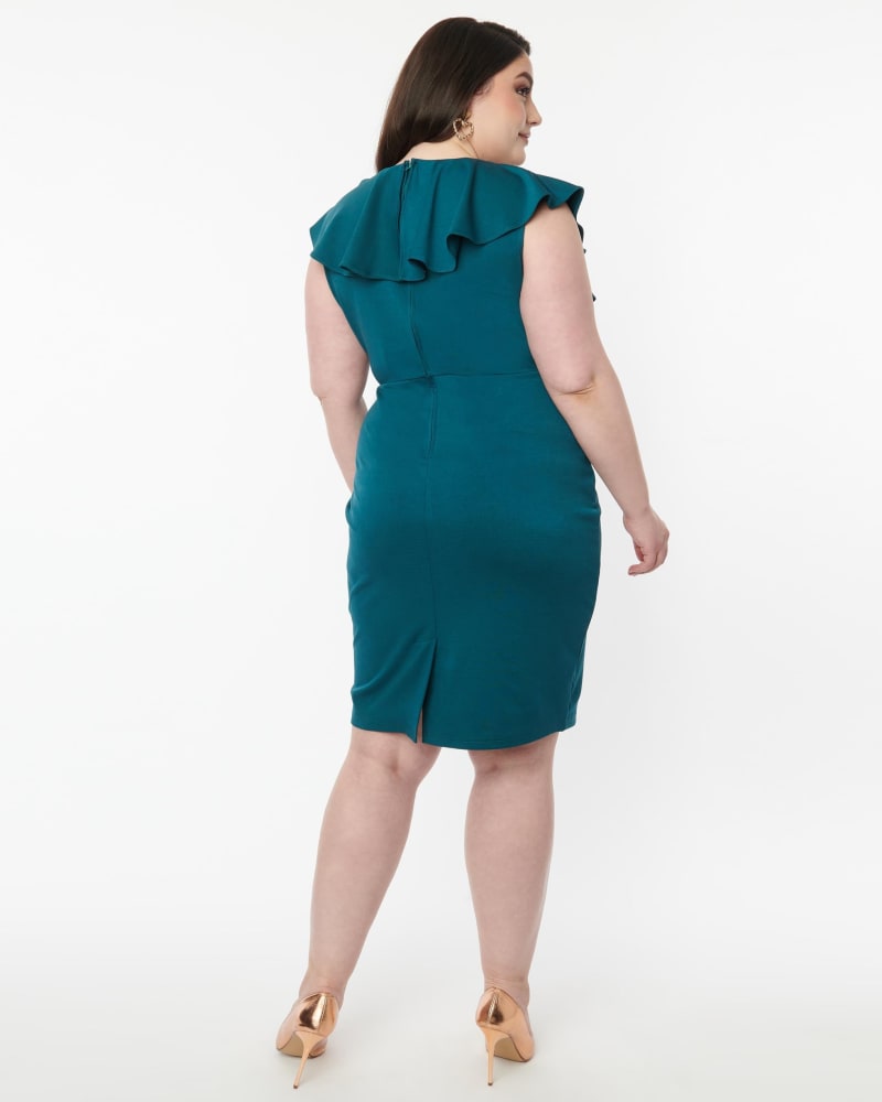 Teal wiggle dress top